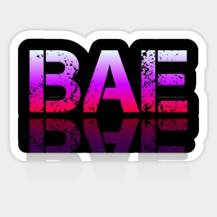 Bae - Girl - Graphic Typography - Funny Humor Sarcastic Slang Saying - Pink Gradient Sticker